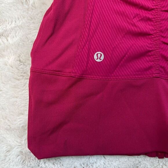 LULULEMON In Flux Jacket Womens 4 Cranberry Pink Dance Studio Reversible Hooded - Picture 11 of 11